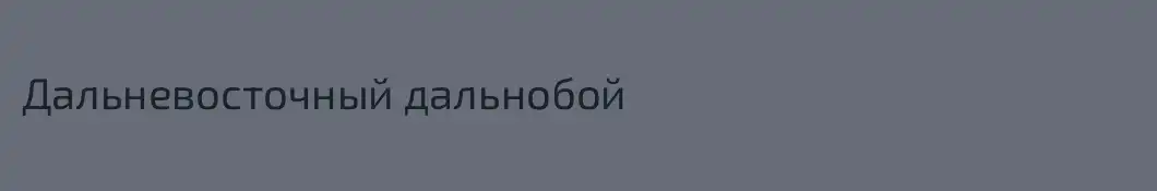 Дальневосточный дальнобой